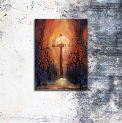 Holy Cross Acrylic Painting, Christian Art, Original Acrylic Painting ...