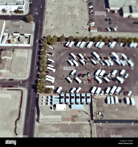 Aerial View of Urban Parking Lot Stock Photo - Alamy