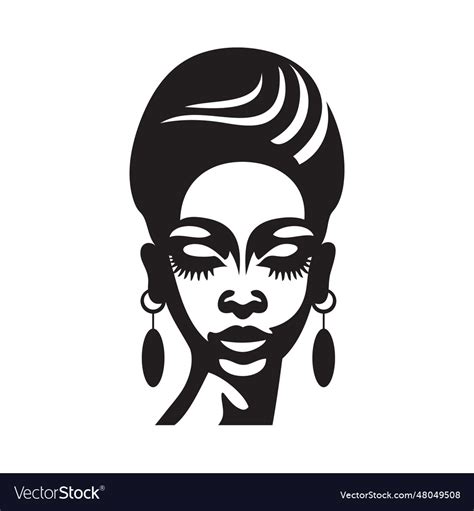 African beautiful girl head concept logo design Vector Image