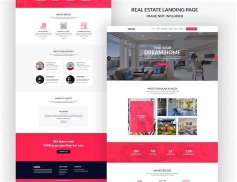 Real estate landing page template | Premium PSD File