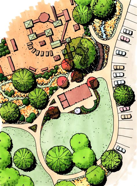 Park Plan Rendering | Landscape design drawings, Landscape plans, Landscape sketch