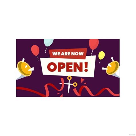 Now Open Banner Vector in Illustrator, EPS, JPG, PNG, SVG - Download ...