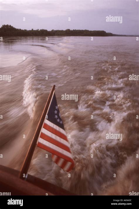 Mississippi River from Classic Wooden Boat Stock Photo - Alamy