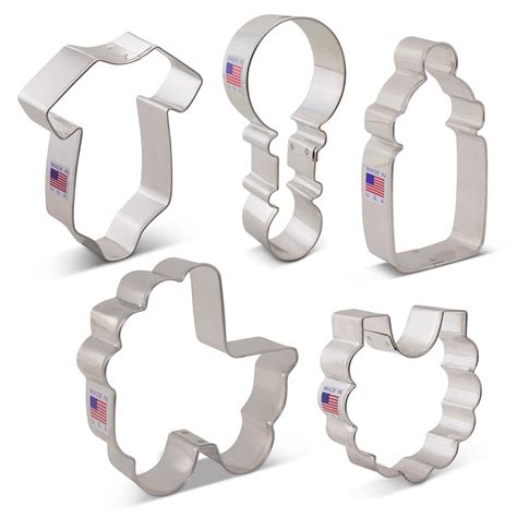 Ann Clark Baby Shower Cookie Cutter, 5 pc. Set Shaped Cookie Cutter - BakeDeco.Com