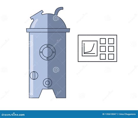 Bioreactor Wit Control Panel. Cartoon Vector | CartoonDealer.com #135610047