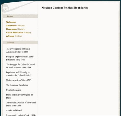 Mapping History Project: Mexican Cession: Political Boundaries Interactive for 9th - 10th Grade ...