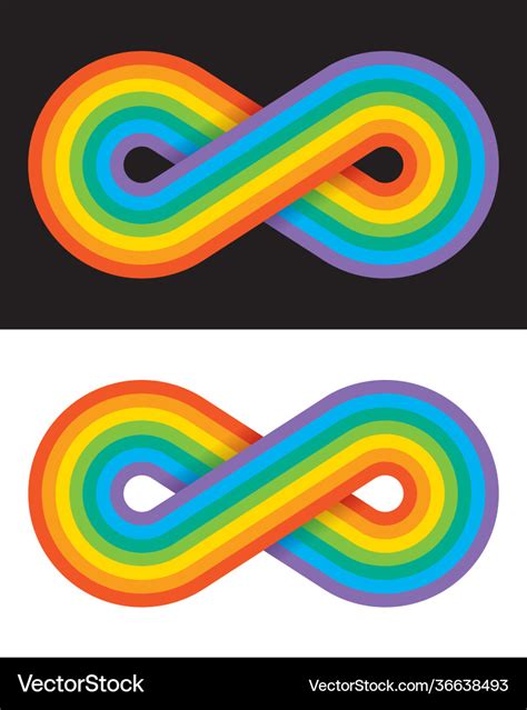 Rainbow coloured infinity symbol Royalty Free Vector Image