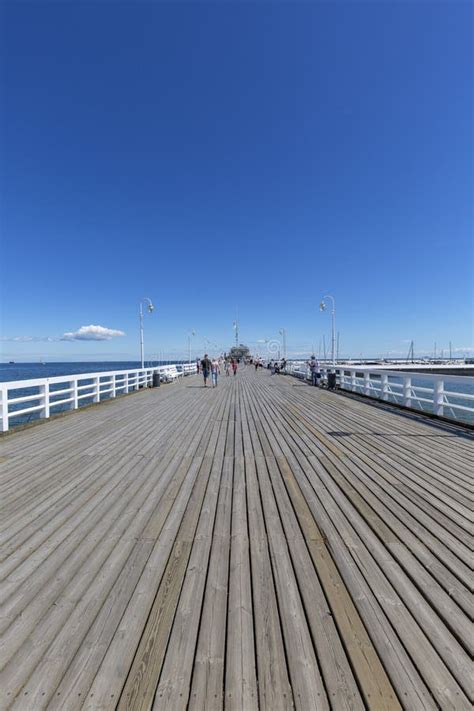 Wooden Sopot Pier in Sunny Summer Day, Sopot, Poland. Editorial Photo ...