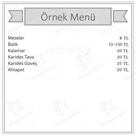 Menu at Varka, Alaçatı