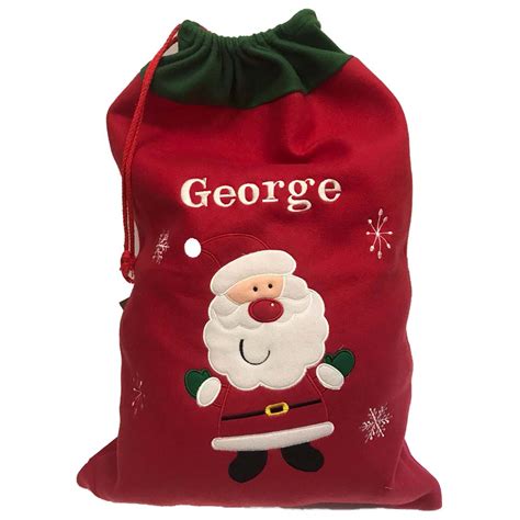 Personalised deluxe plush santa christmas sack - Gifts ABC