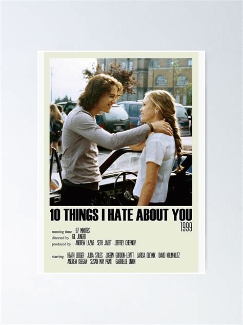 "10 Things I Hate About You Alternative Poster" Poster for Sale by Fayefenley45 | Redbubble