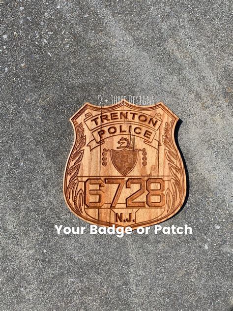"This Trenton New Jersey wooden police badge makes a great gift for any occasion. The Trenton ...