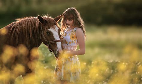 Girl With Horse In Field 4k Wallpaper,HD Girls Wallpapers,4k Wallpapers,Images,Backgrounds ...