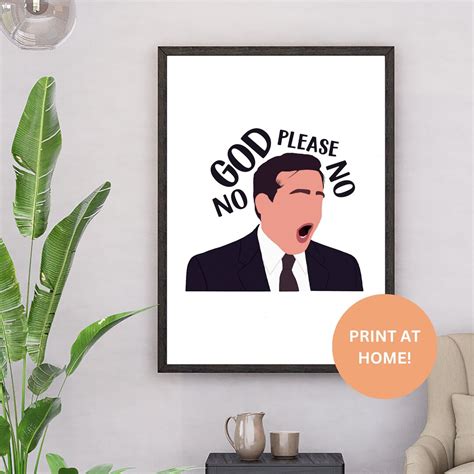 Michael Scott no God Please No the Office Digital Download Art Print - Etsy