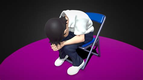 Shinji Ikari chair scene - Figure Fanart - 3D model by Antonio MG ...