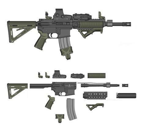 Custom M4 Carbine and Part Breakdown by SomethingIdontknow on DeviantArt