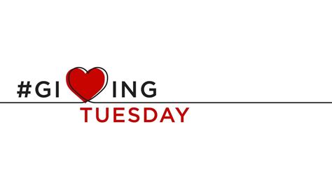 Giving Tuesday, the world's day of charity giving with a line forming a heart. Background design ...