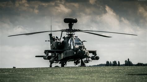 Wallpaper AH-64D Apache, attack helicopter, Royal Air Force, dark sky ...