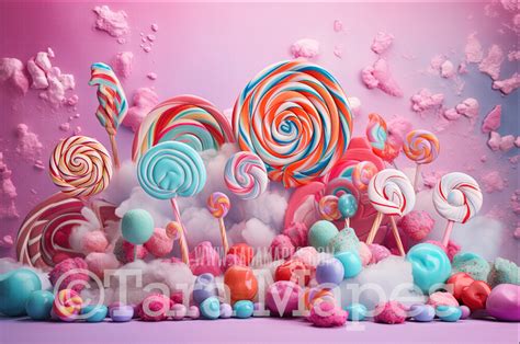Candy Studio Digital Backdrop - Candy Themed Digital Backdrop - Sweets Candyland Digital Background