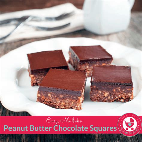 No-Bake Peanut Butter Chocolate Squares - My Little Moppet