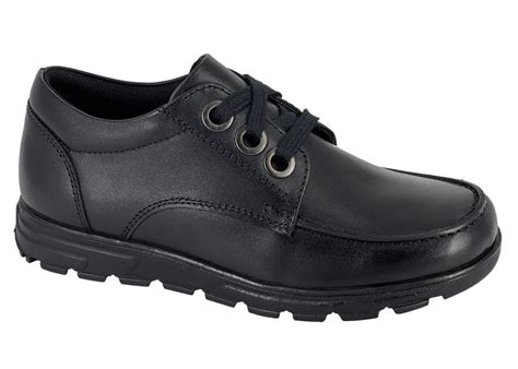 Black Leather Unisex Lace Up School Shoes - Victoria 2 Schoolwear