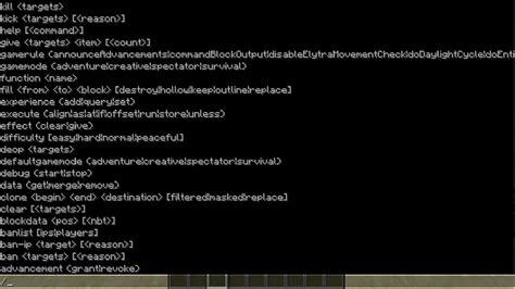 Minecraft Commands List