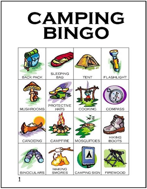 camping activities | Camping bingo, Girl scout camping, Camping crafts