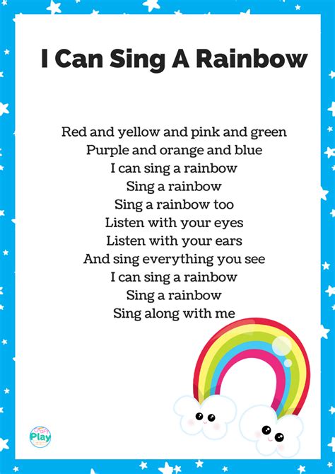 print out your I Can Sing A Rainbow Lyrics for free and find a list of fun rainbow craft ideas ...