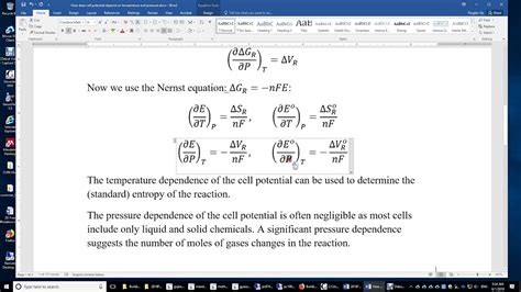 How does cell potential depend on temperature and pressure? - YouTube