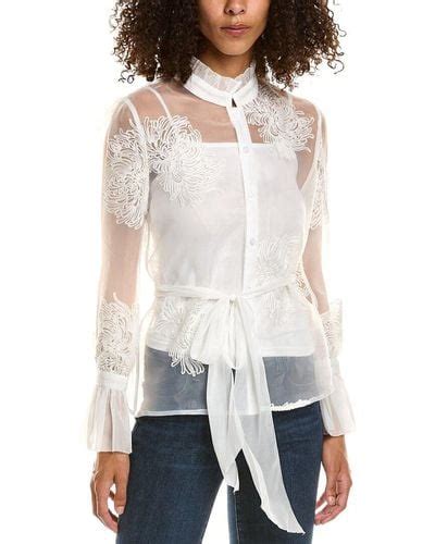 White Sheer Blouses for Women - Up to 90% off | Lyst