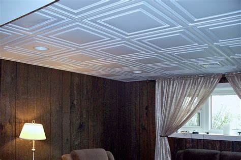 Bright white ceiling tiles opened up the room. in 2021 | White ceiling, Decorative ceiling tile ...