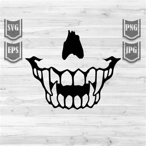 Sharp Scary Teeth Svg File || Teeth Clipart || Scary Skull Teeth Svg ...