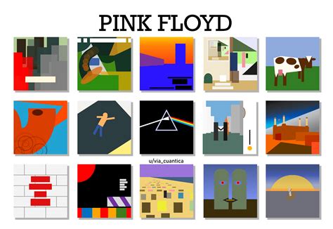 I made a simplified version of all Pink Floyd album covers using ...