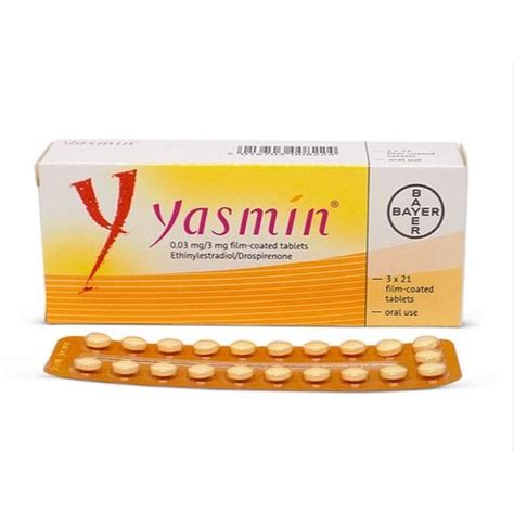 yasmin ( Drospirenone / Ethinylestradiol ) 21 oral tablets