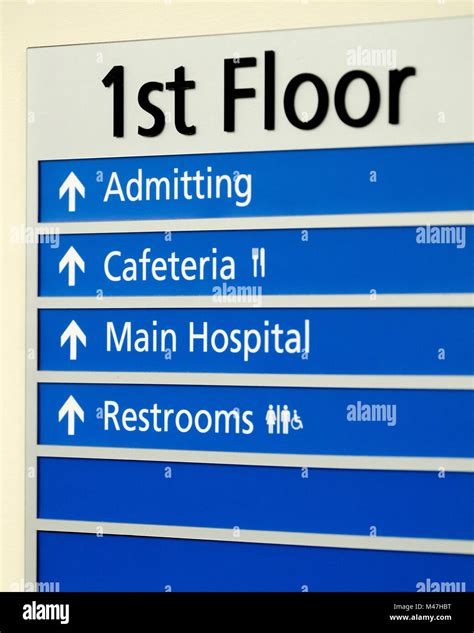 Hospital directory indicating various locations Stock Photo - Alamy