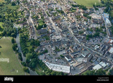 An aerial view of the centre of Chippenham, a market town in Wiltshire ...