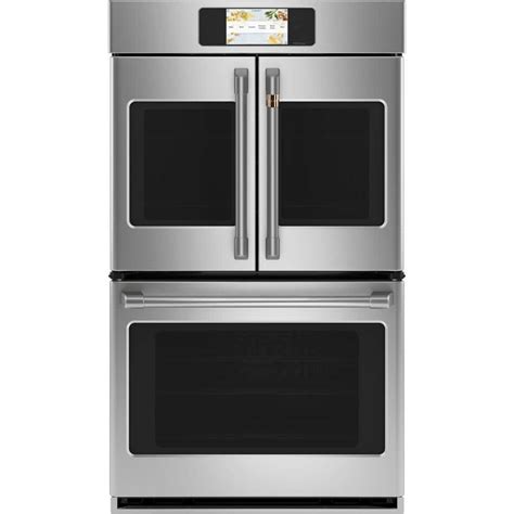 Cafe 30 in. Smart Double Electric French-Door Wall Oven with Convection Self Cleaning in ...