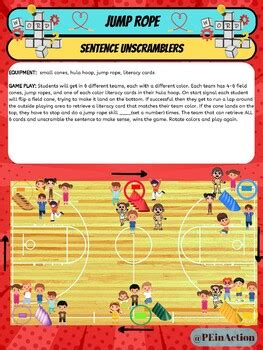 JUMP ROPE - Sentence Unscramblers by PEinAction | TPT