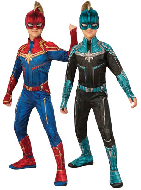 Captain Marvel Girls Fancy Dress Hero Kree Suit Kid Superhero Comic Book Costume | eBay