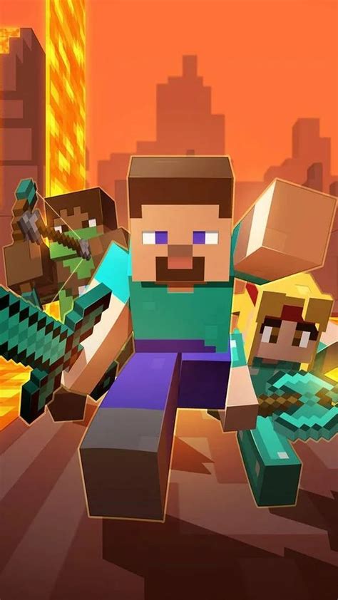 an image of minecraft characters in the middle of a video game with ...