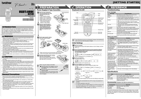 BROTHER P-TOUCH H75 USER MANUAL Pdf Download | ManualsLib