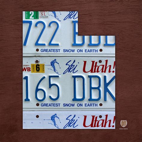 Utah State License Plate Map Mixed Media by Design Turnpike - Fine Art ...