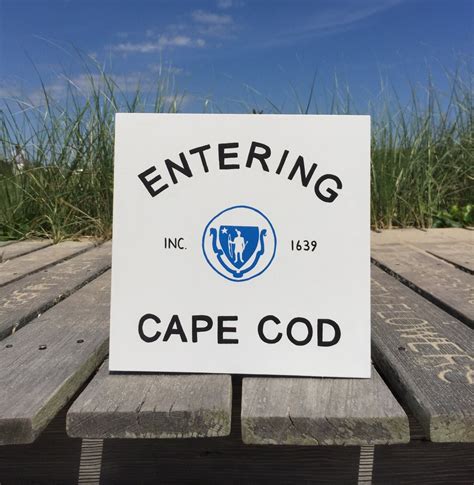 Cape Cod Sign Massachusetts Town Sign State Flag Entering