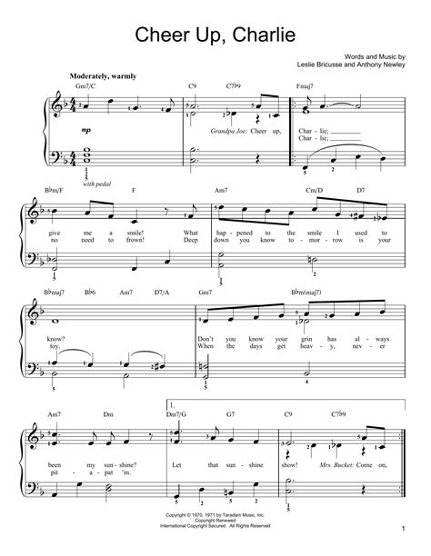 Cheer Up, Charlie by Anthony Newley Sheet Music for Easy Piano at Sheet Music Direct