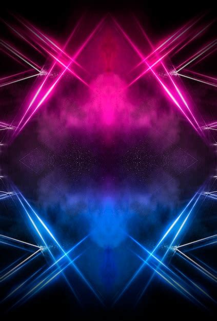 Premium Photo | Abstract dark futuristic background Blue neon light ...