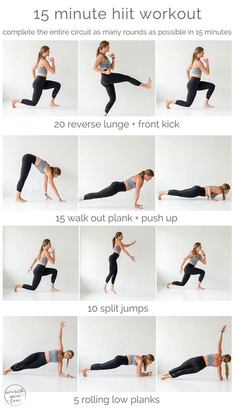 15 minute hiit pyramid {4 exercises, 15 min amrap} - nourish move love