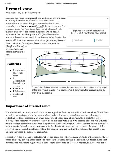 Fresnel Zone - Wikipedia, The Free Encyclopedia | PDF | Broadcast Engineering | Electromagnetic ...