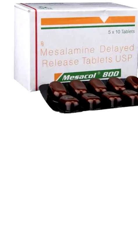 Mesacol 800 Tablet DR (Mesalazine (800mg)), Prescription, Treatment ...