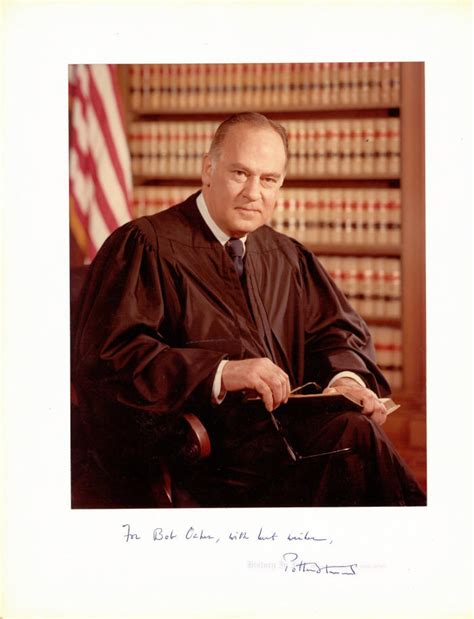 Potter Stewart Autograph - signed color portrait of Justice Stewart