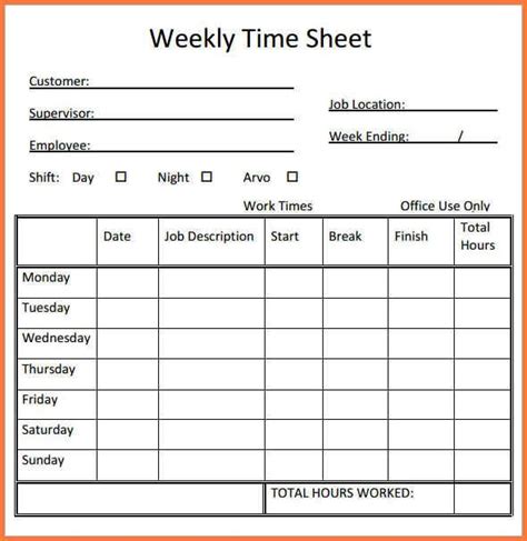 Free Printable Timesheets | Templates printable free, Timesheet ...